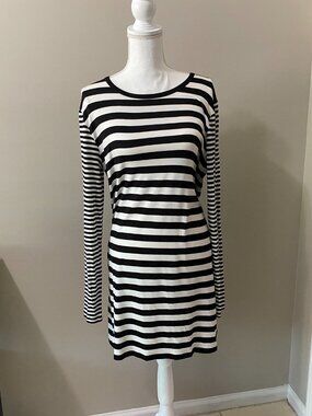 Michael Kors/black and white striped dress/Large